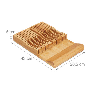 Relaxdays Messerorganizer Bambus für 17 Messer