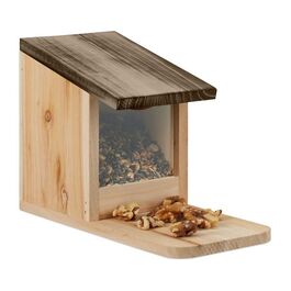 Relaxdays Eichhörnchen Futterhaus aus Holz
