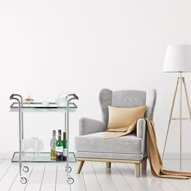 Relaxdays Servierwagen Milchglas