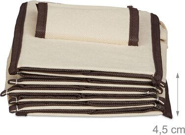 Relaxdays, Beige Hängeregal Stoff, Hängeaufbewahrung, 6 Fächer, 2 Schübe, für Kleiderschrank, HBT: ca. 82x14,5x30 cm, 30 x 14