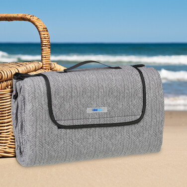 Relaxdays Graue Picknickdecke Fleece