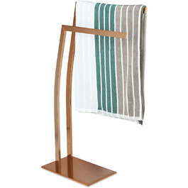 Relaxdays Handtuchhalter WIMEDO, 84x32x20 cm, Edelstahl, Kupfer