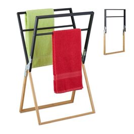 Relaxdays Handtuchhalter klappbar Bambus