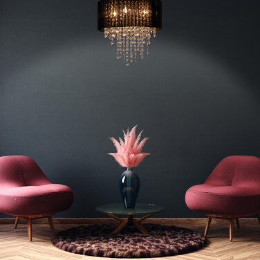 Relaxdays Deckenlampe Organza Kristall