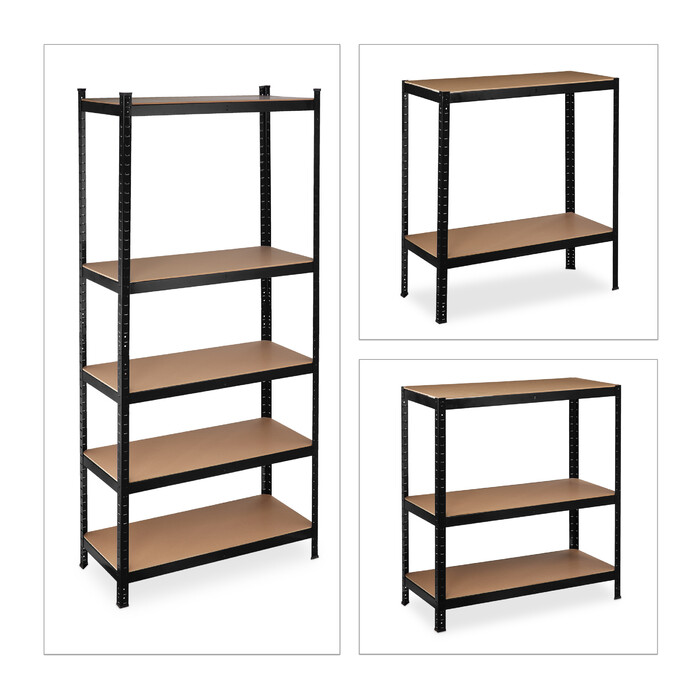 Relaxdays Schwerlastregal 220 cm schwarz