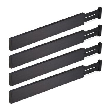 Relaxdays 4er Set Schubladentrenner in Schwarz