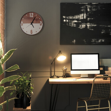 Relaxdays Wanduhr Holzoptik/Weiß