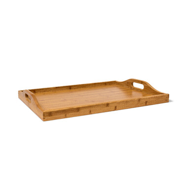 Relaxdays Tabletttisch Bambus 63,5 cm natur