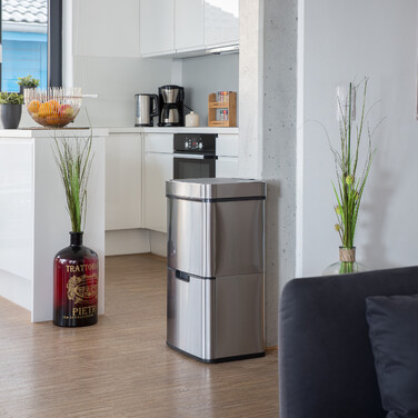 Relaxdays Mülltrennsystem 3-fach mit Sensor