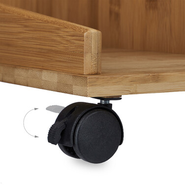 Relaxdays Beistelltisch mit Rollen ROLLI Bambus