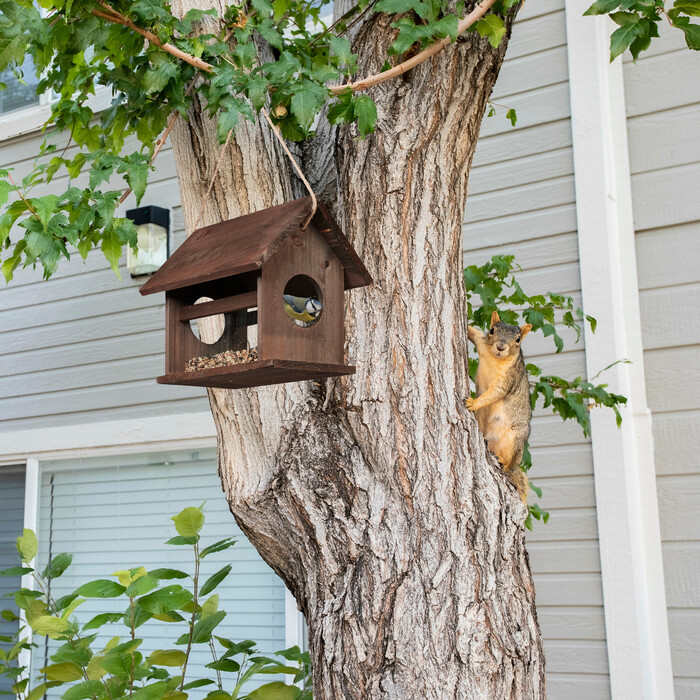 Relaxdays Vogelfutterhaus aus Holz