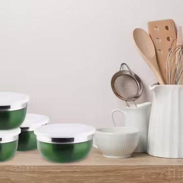 Relaxdays Schüssel Set mit Deckel 4-teilig