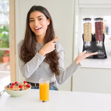 Relaxdays Müslispender doppelt, Cerealienspender für Müsli, Cornflakes, Süßigkeiten, Snackspender Kunststoff, schwarz