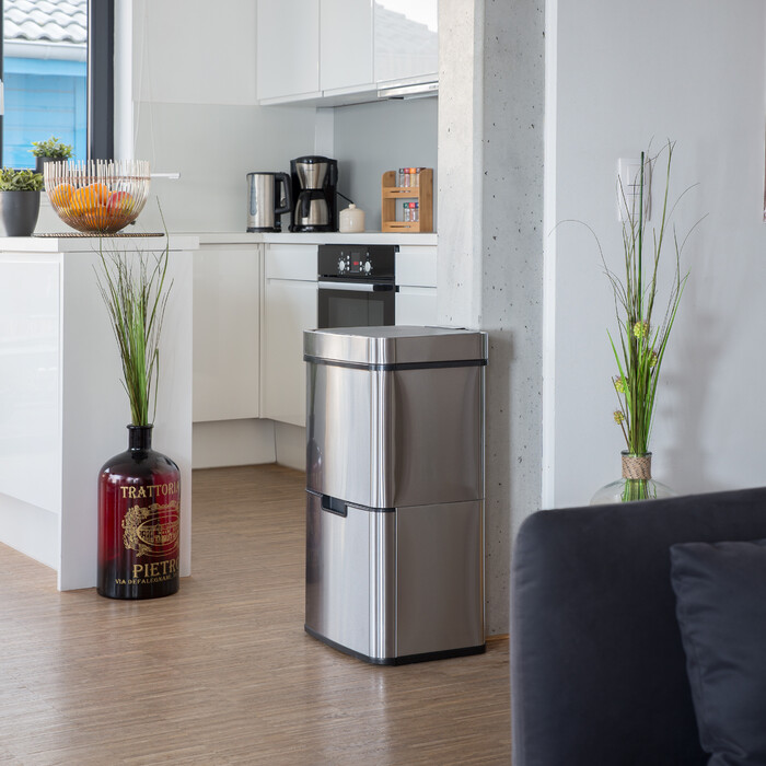 Relaxdays Mülltrennsystem 3-fach mit Sensor