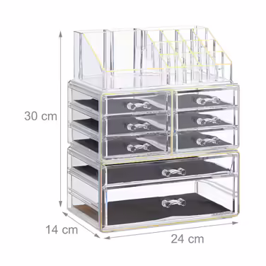 Relaxdays Make Up Organizer mit 8 Schubladen