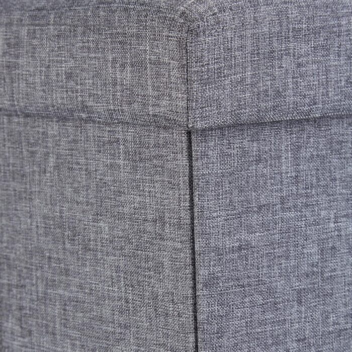 Relaxdays Faltbarer Sitzhocker, Fußablage, Sitzwürfel aus Leinen, mit Deckel, 38x38x38 cm, dunkelgrau