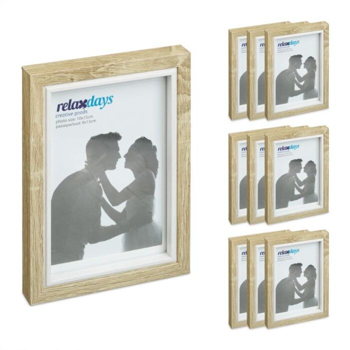 Relaxdays 10er Set Bilderrahmen 10x15