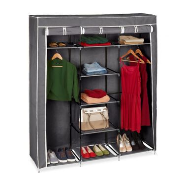 Relaxdays Stoffkleiderschrank XXL mit 9 Böden
