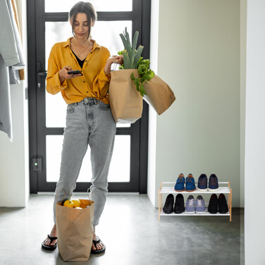 Relaxdays Bambus Schuhregal für 6 Paar Schuhe