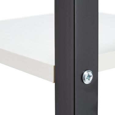 Relaxdays Pflanzenregal, Blumentreppe 5 Ablagen, 117x43x22 cm, Stahl/MDF, innen, Schwarz-weiß