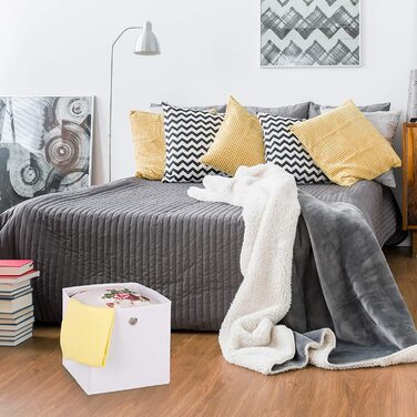 Relaxdays Stoffbox 2er Set, quadratisch, 30x30x30 cm, schwarz