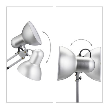 Relaxdays Retro Schreibtischlampe silber