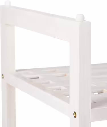 Relaxdays Schuhregal stapelbar, Schuhablage mit 2 Etagen, Walnuss, Landhaus, bis zu 6 Paar Schuhe, HBT 41x69x27 cm, weiß 1 Stück