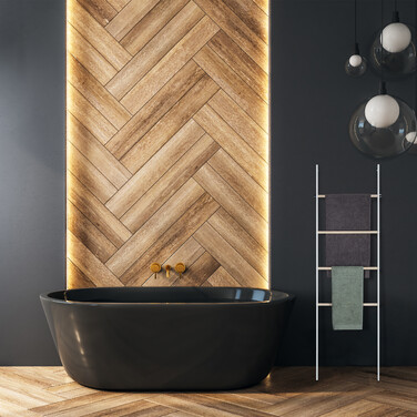 Relaxdays Handtuchleiter Holz & Metall
