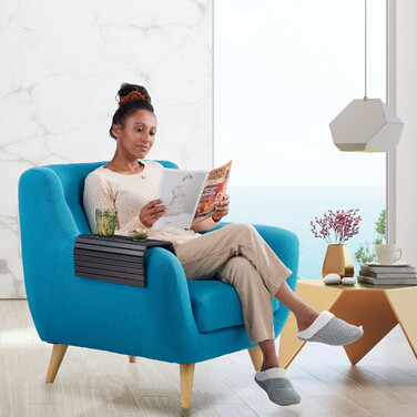 Relaxdays Sofatablett Bambus dunkelbraun