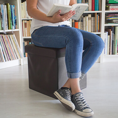 Relaxdays Faltbarer Sitzhocker Kunstleder