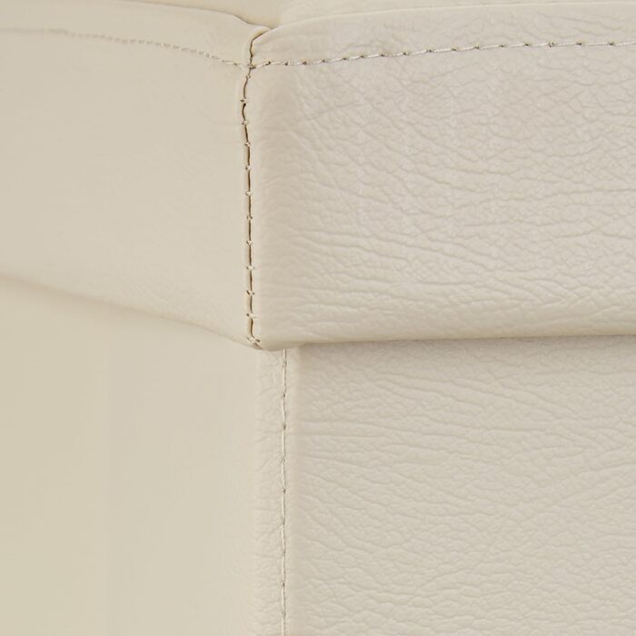 Relaxdays Sitzhocker, Leder, 38x38x38 cm, Creme