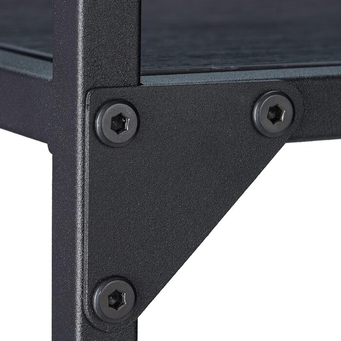 Relaxdays Konsolentisch, Glasplatte, Metallgestell, Ablage, 4 Beine, 70,5x110x30 cm, schwarz