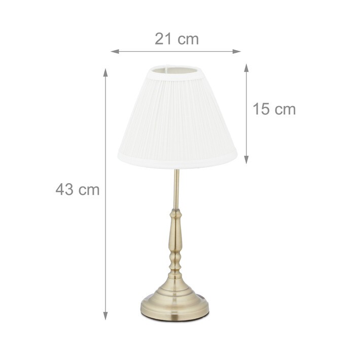 Relaxdays Tischlampe weiß gold