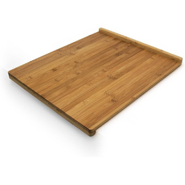 Relaxdays Bambus Tranchierbrett, 2,5 x 38 x 45 cm, doppelseitig verwendbar, messerschonend