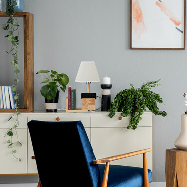 Relaxdays USB Tischlampe aus Holz