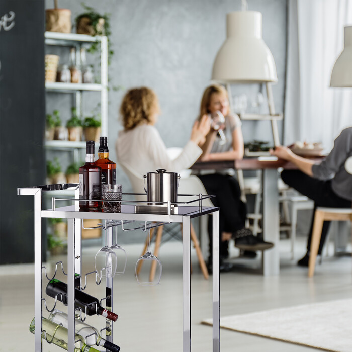 Relaxdays Servierwagen Glas BARON