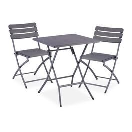 Relaxdays Balkonmöbel Set 3-teilig in Holzoptik