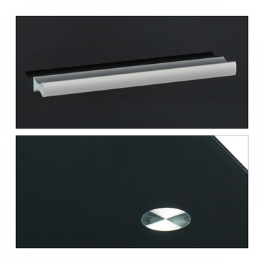 Relaxdays Schreibtisch Glas mit Schublade