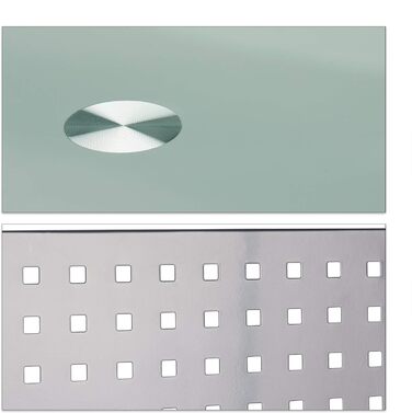 Relaxdays Computertisch, Glas, Tastaturauszug, Rechnerfach, 98x105x55 cm, modern, weiß, PB, Metall