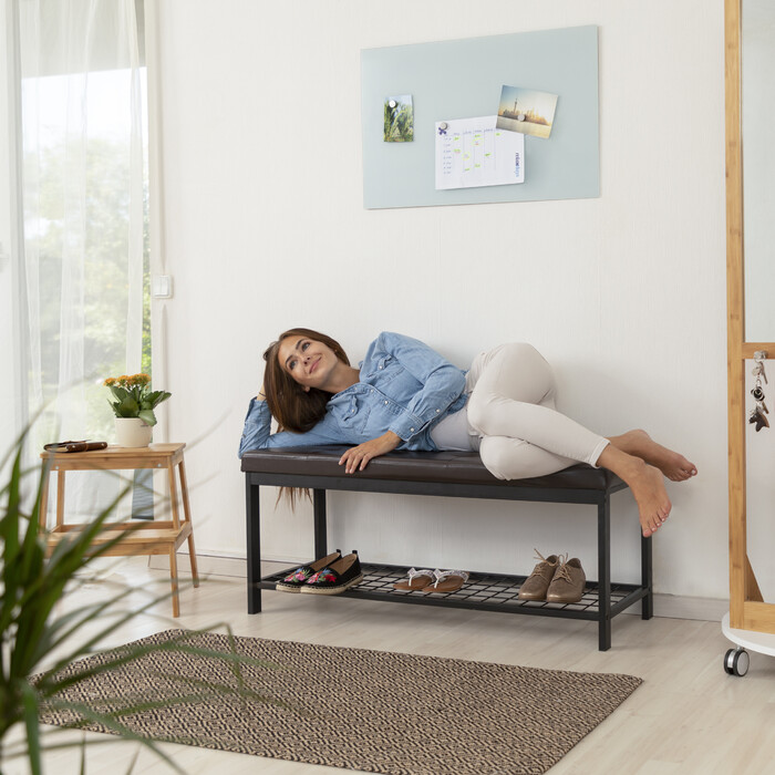 Relaxdays Schuhbank XXL mit Polster