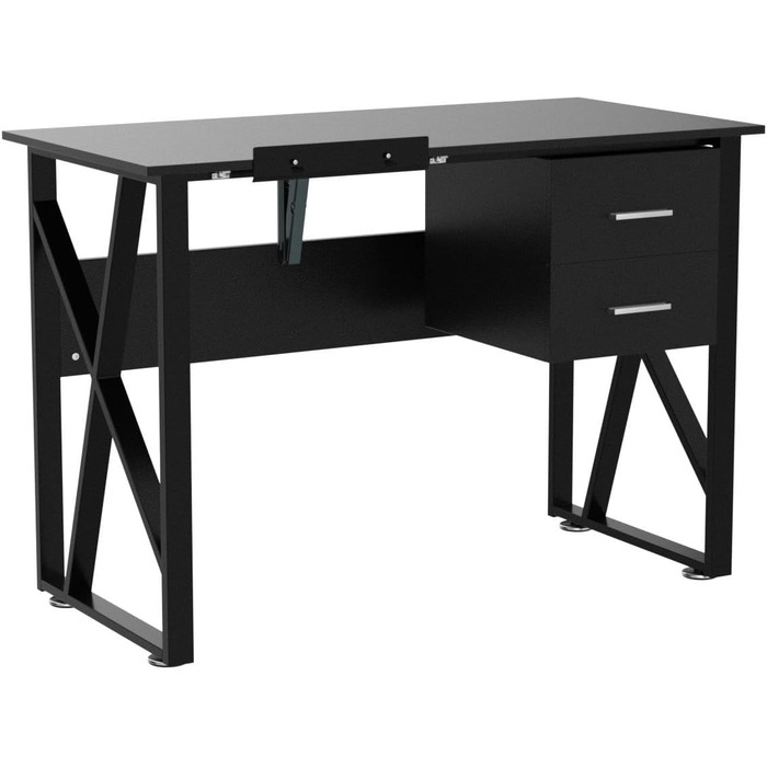 Relaxdays Schreibtisch neigbar, verstellbare Arbeitsfläche, Laptoptisch oder Zeichentisch, HBT 75x110x55cm,  (Schwarz)