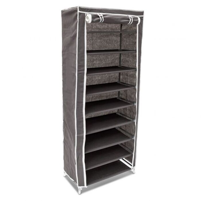 Relaxdays Schuhschrank Stoffbezug 9 Ablagen