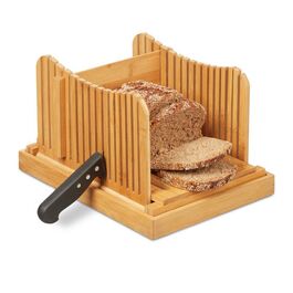 Relaxdays Brotschneidehilfe Bambus