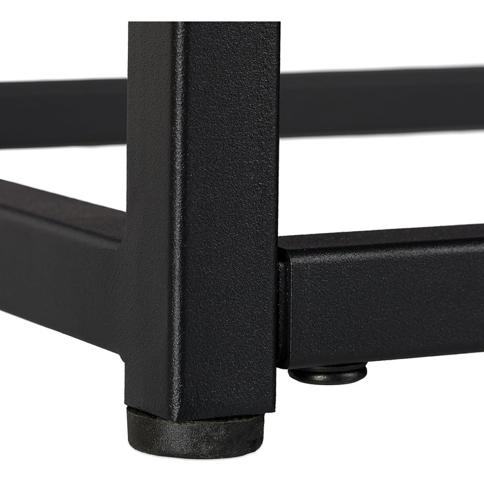 Relaxdays Konsolentisch, 2 Ablagen, Metall & MDF, platzsparend, schmal, 70x110x30 cm, schwarz