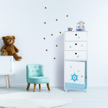 Relaxdays Kommode Kinder 3 Schubladen