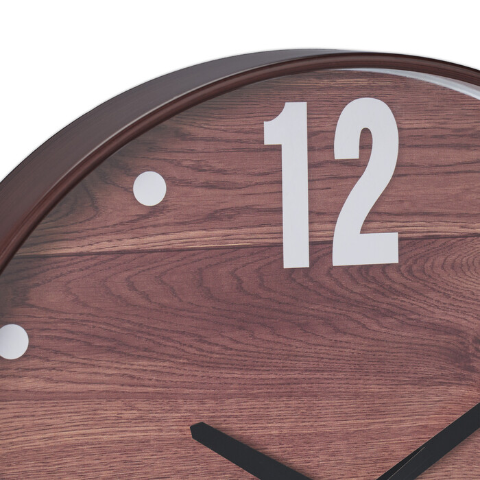 Relaxdays Wanduhr Holzoptik/Weiß