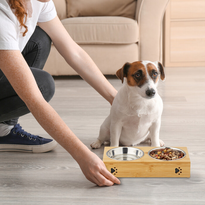 Relaxdays Doppelte Futterbar für Hunde