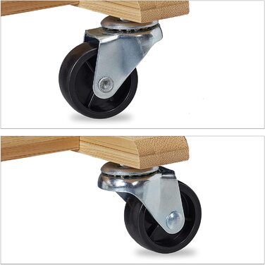 Relaxdays Herrendiener auf Rollen, Stummer Diener aus Bambus, Kleiderablage Schlafzimmer, HBT: 107 x 47 x 37 cm, natur