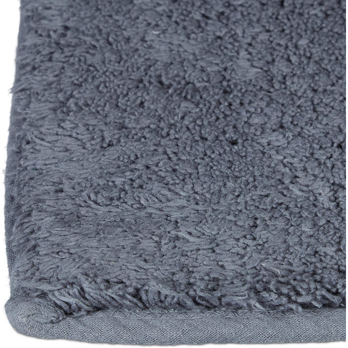Relaxdays Badteppich 80 x 150 cm, Badematte waschbar, Badvorleger für Fußbodenheizung, grau