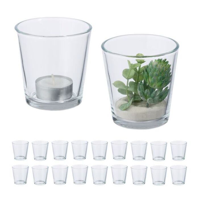 Relaxdays Teelichtgläser 20er Set